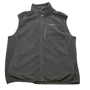 Timberland Men's Vest Black Fleece Size L Full Zip Chest Pocket Outdoors